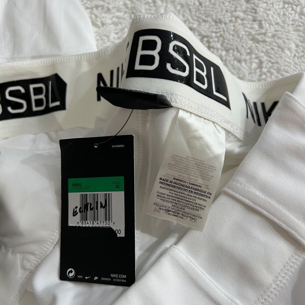 Nike Vapor Select Baseball Pants Men's Size XL White Blue Striped BQ5489-107 NWT - Picture 4 of 6